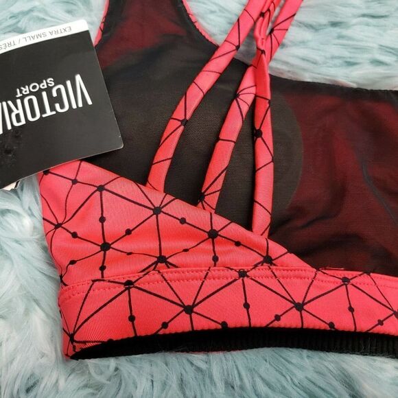 Victoria's Secret Red Spider Web Pattern VSX Logo Racerback Sport Bra Si… - Picture 4 of 5